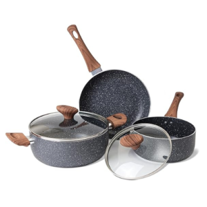 nduction Hob Pots Set – 5pcs Kitchen Cookware with Lids